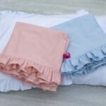 Cotton Pillowcases with Ruffles White Baby Pink Baby Blue - Image 3