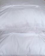 Brophases de algodão por percala branca bordados à mão