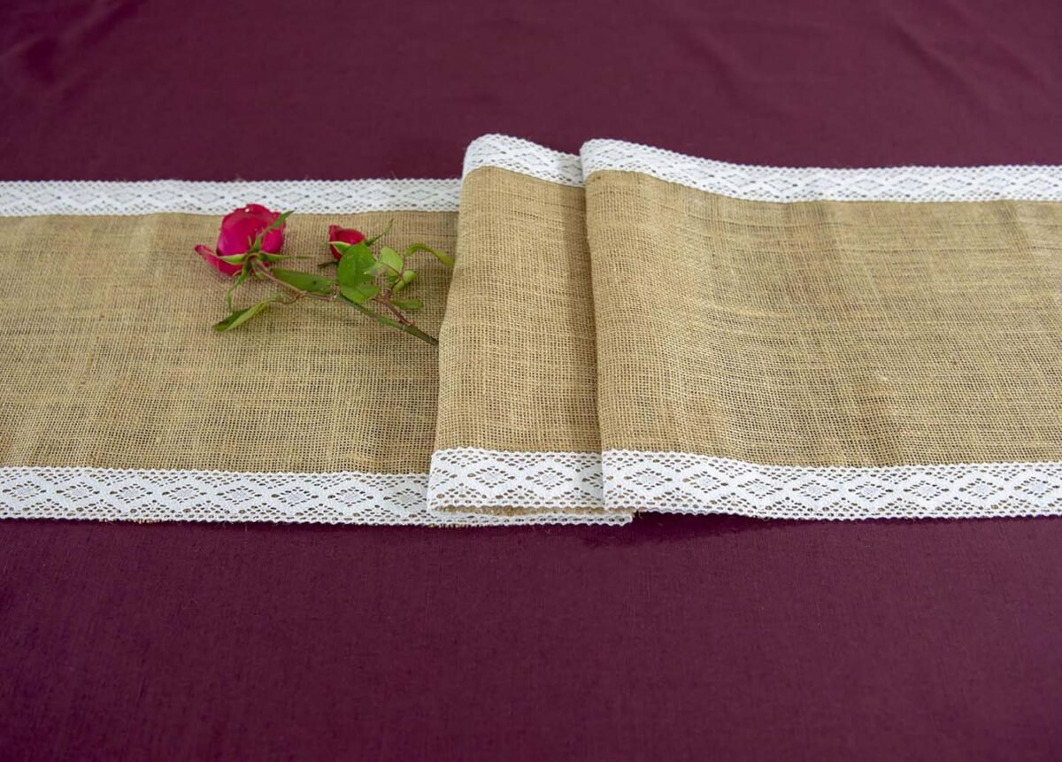 essian Table Runners Adorned with Edging Lace Trims for Weddings and Garden Parties