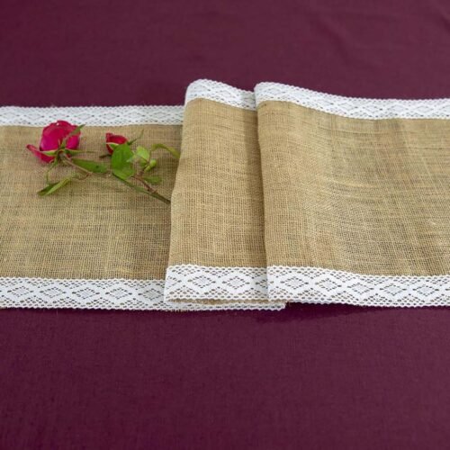 essian Table Runners Adorned with Edging Lace Trims for Weddings and Garden Parties