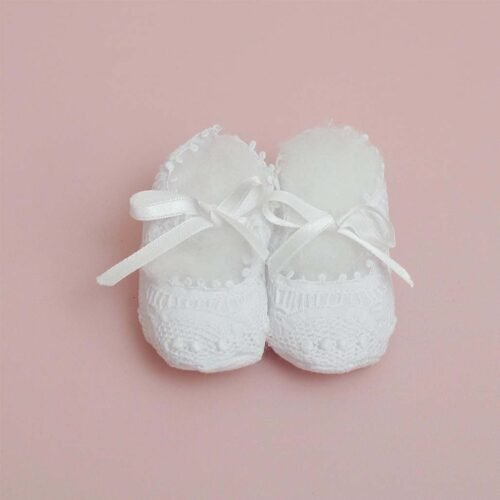 lace baby christening shoes fully hand made