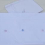 white cotton flat sheet single hand embroidered in Portugal plus 2 pillowcases