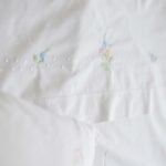 white cotton flat sheet hand embroidered in Portugal