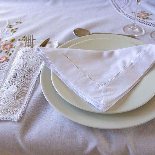 White Cotton Napkins Hand Embroidered