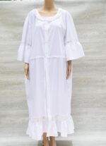 white cotton plus size ladies nightdress