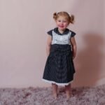 Cotton Peter Pan Collar Girl Dress Embellished with Handmade Lace - Image 6