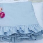 cotton baby blue pillowcases with edging ruffles all around