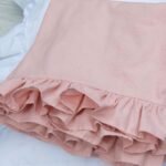 cotton baby pink pillowcases with edging ruffles all around