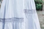 Soft Yellow Cotton Midi Skirt Fully Lined Embellished with Bobbin Lace Trims - Image 7