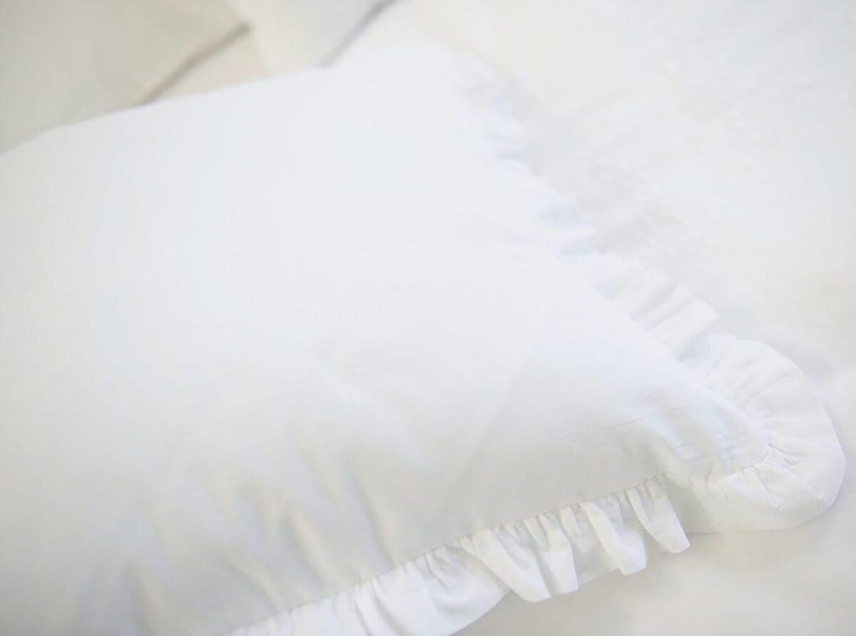 Cotton Cushion Covers with Frills for Bed
