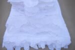 White Bath Towels Embellished with a Wide Handmade Lace Trim - Image 4