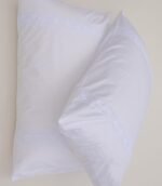 White Cotton Pillow Covers with Handmade Lace Trims Across the Front - Image 4