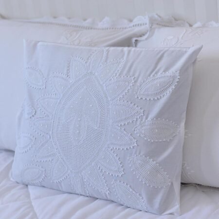 cotton and linen cushion covers hand embroidered